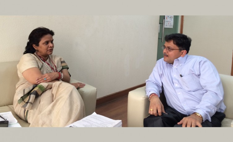 Pranav Desai with Smt Stuti Kacker, Secretary of Department of Disability Affairs, Govt of India