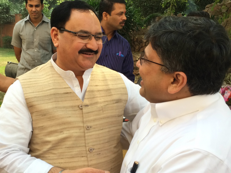 Pranav with H’ble Health Minister (Govt. of India), Shri Nadda ji