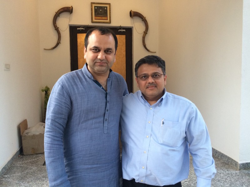 Pranav with National Secretary of BJP and MP East Delhi Shri Maheish Girri ji