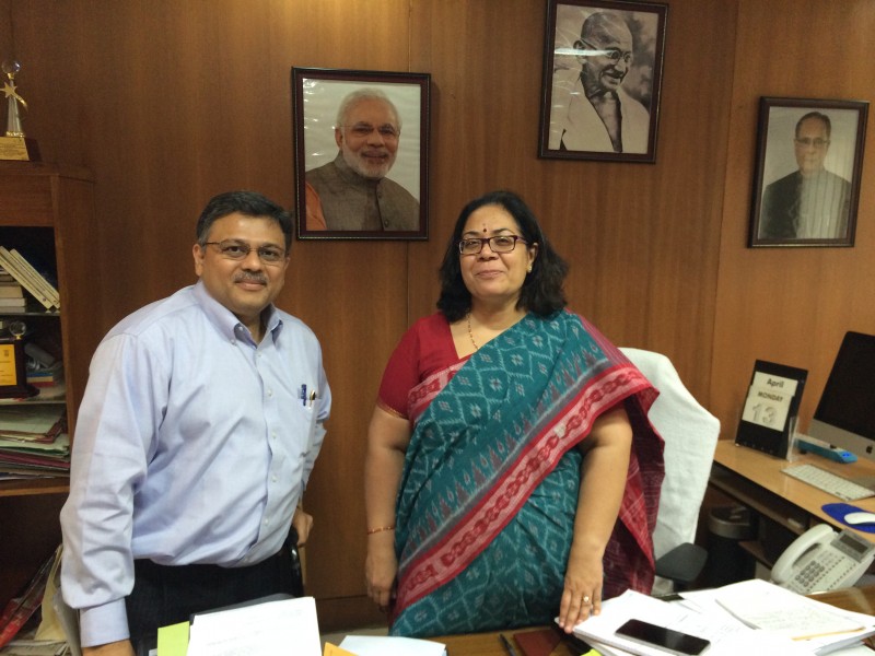 Pranav with Chairperson National Woman Commission Smt Lalitha Kumarmangalam