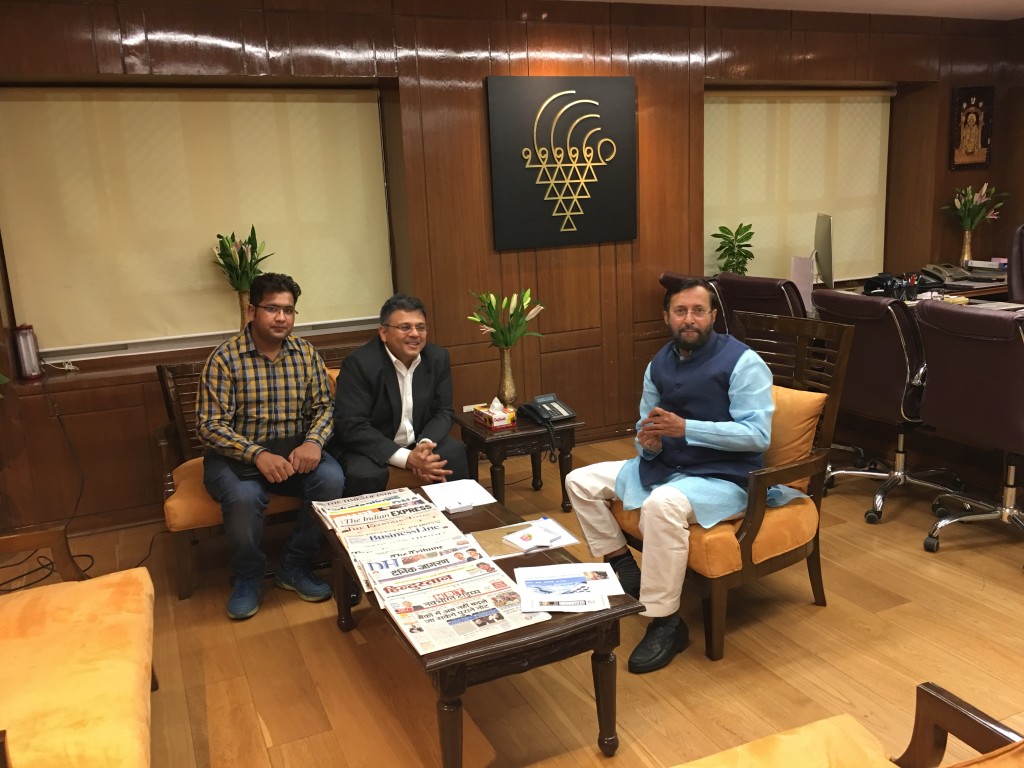 VoSAP Founder team meets H'ble Minister of HRD, Shri Javadekar ji