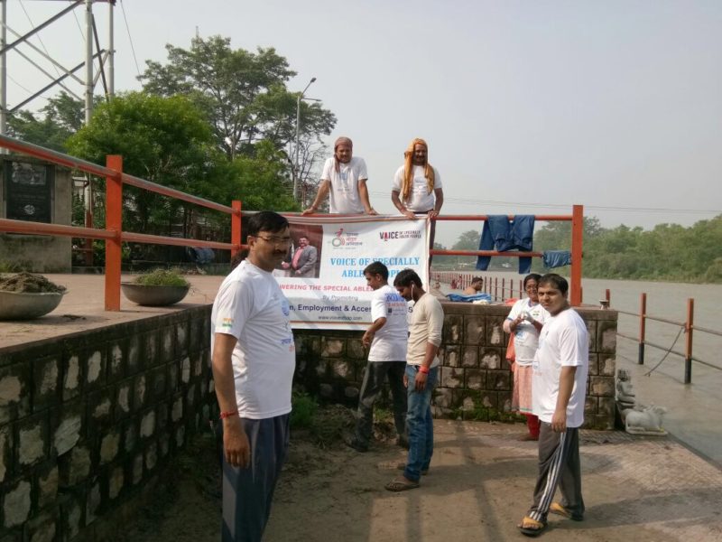 VoSAP Team Haridwar, India,, cleaning Accessible Ganga Ghat