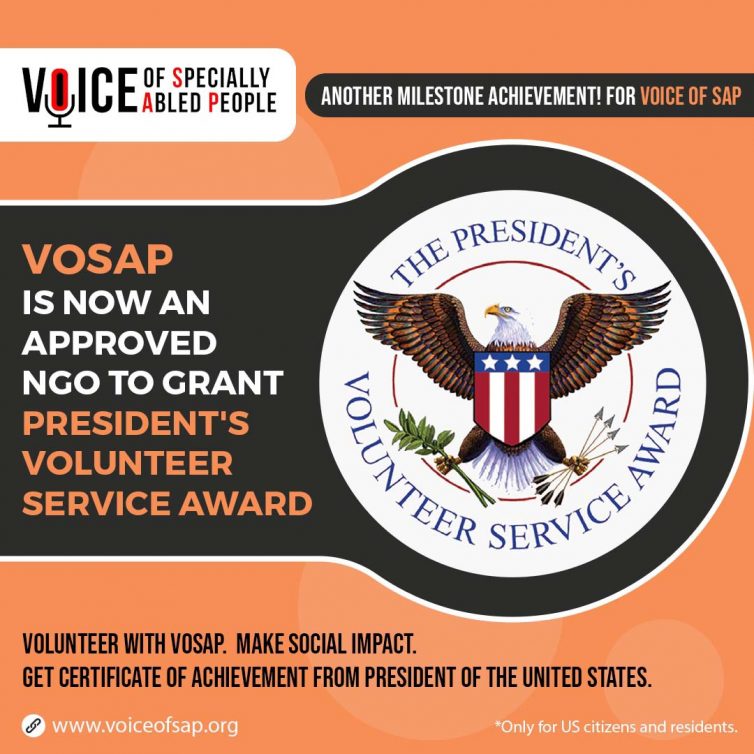 VOSAP president's volunteer service award