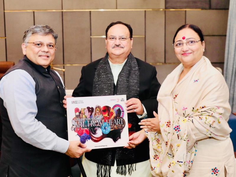 VOSAP Founder in talks with Hon’ble M.P Shri J.P Nadda ji and Chair Person of Special Olympic Bharat Smt. Mallika Nadda ji