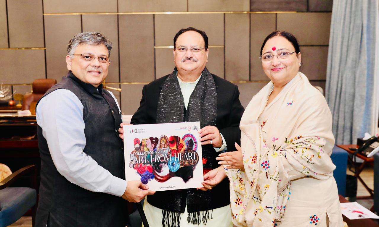 VOSAP Founder in talks with Hon’ble M.P Shri J.P Nadda ji and Chair Person of Special Olympic Bharat Smt. Mallika Nadda ji
